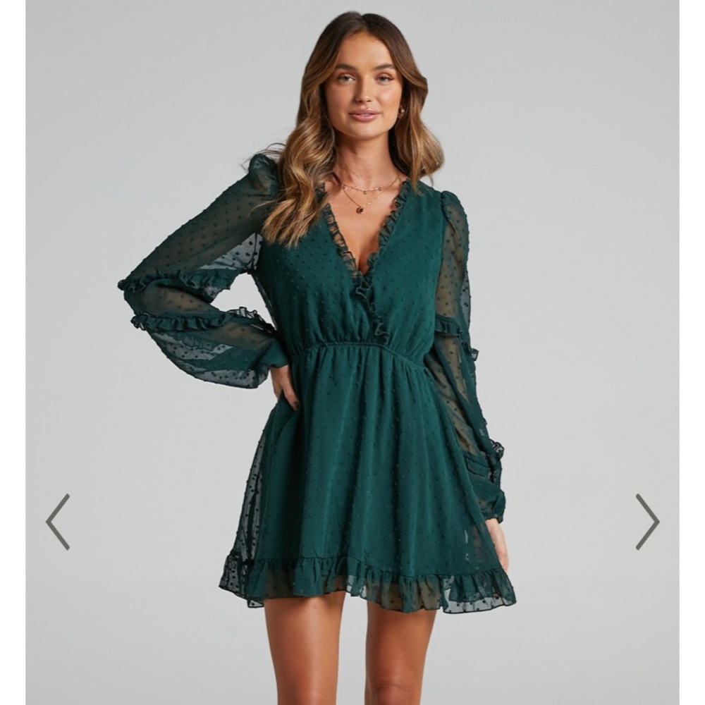 Boho Emerald A Line Dress